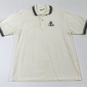 Vintage Walt Disney World Polo Shirt L Beige Green Mens Mickey Mouse Golf XXL